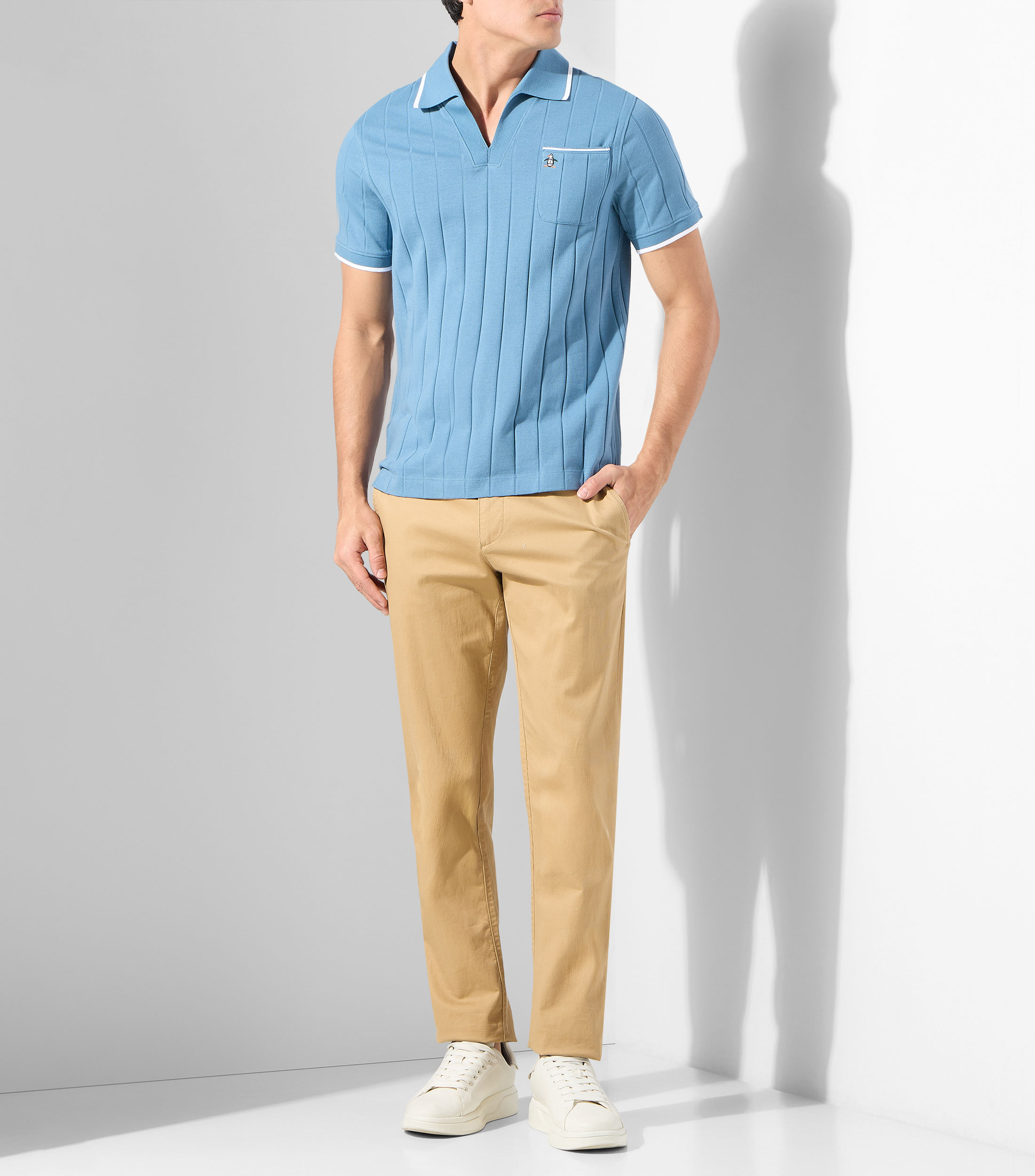 Playera tipo polo manga corta rayas Hombre